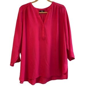 CURVES 360 by NYDJ Top Big Pink The Perfect Blouse Women’s X-Large NWOT